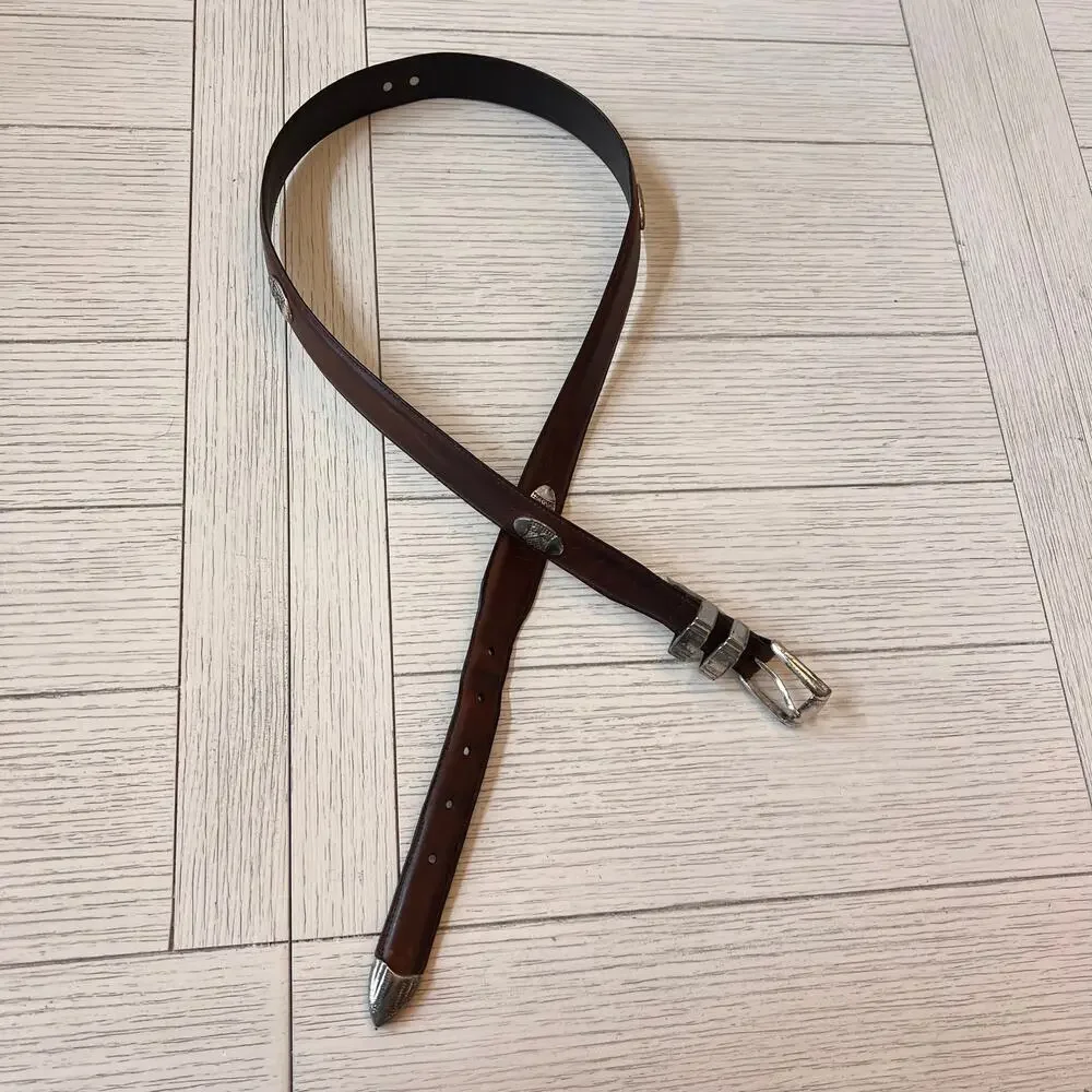 Silverwood- Men's Italian Genuine‎ leather Designer Golf Dress Belt. Size 40